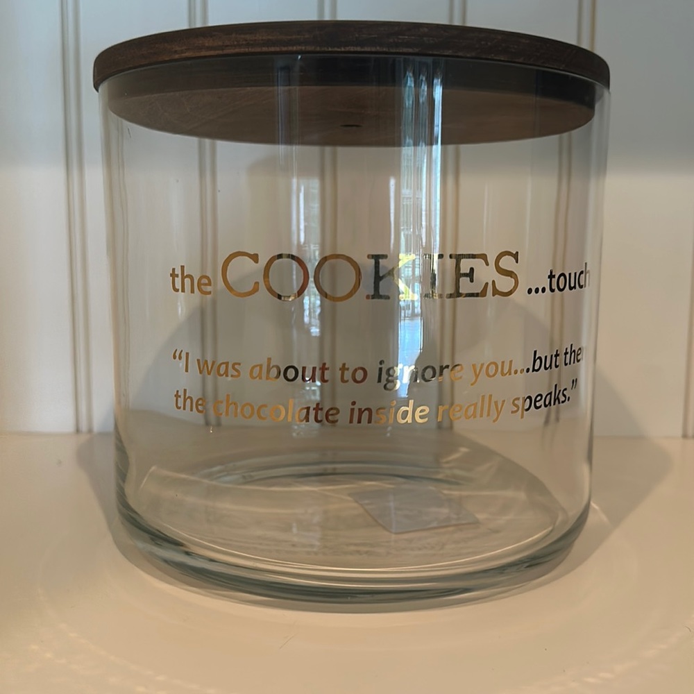 NEW Glass Cookie Jar